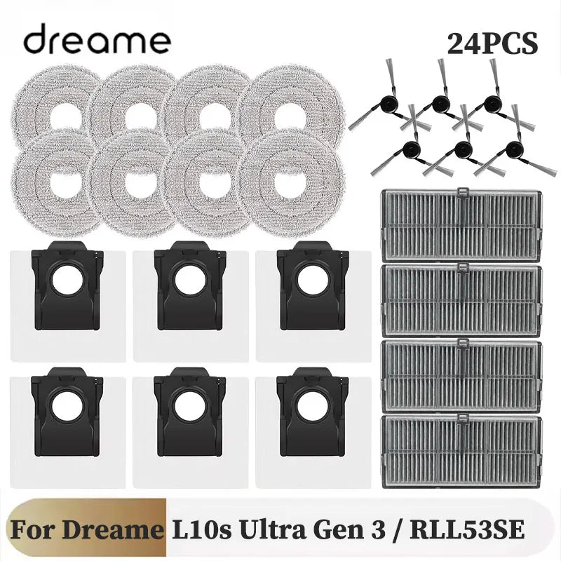 For Dreame L10s Ultra Gen 3 Gen3 / RLL53SE Replacement Parts Accessories Main Side Brush Filter Mop Pad Dust Bag