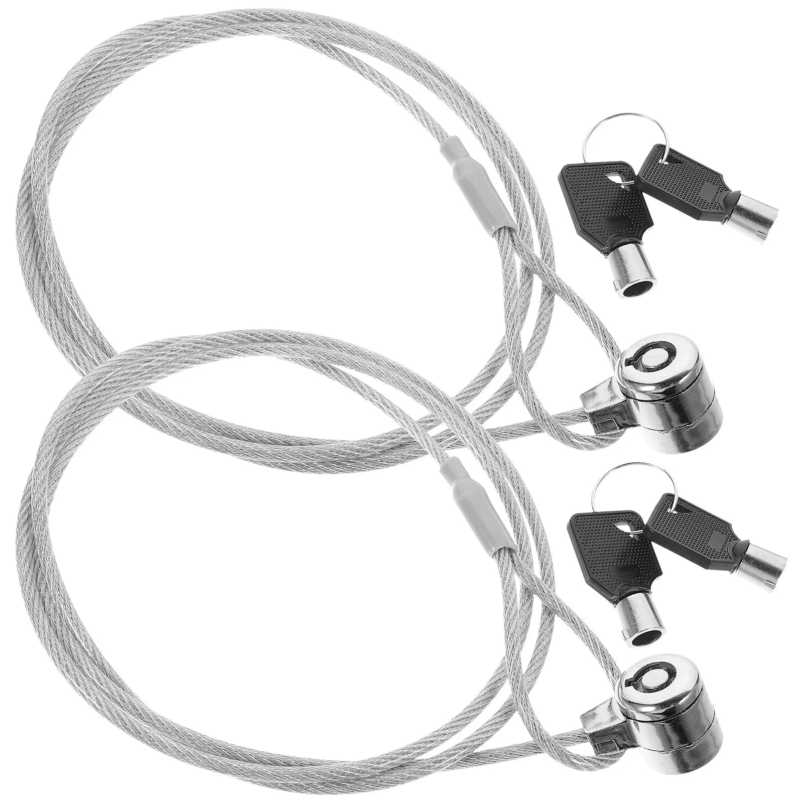 2Sets Security Hardware Cable Lock 6Ft Keyed Laptop Locking Cable for Notebook Pc Monitor Anti-Theft Device with Smooth Rotating Main image