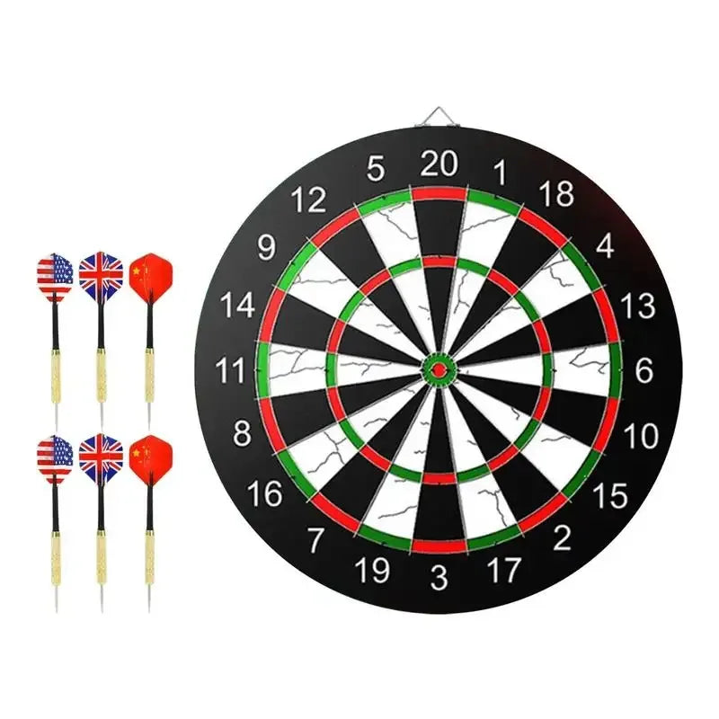 Pro Flocking Dartboard 15-Inch Tournament Indoor Hanging Target Game with 6 Darts - Stable Board for Christmas Birthday Parties Main image