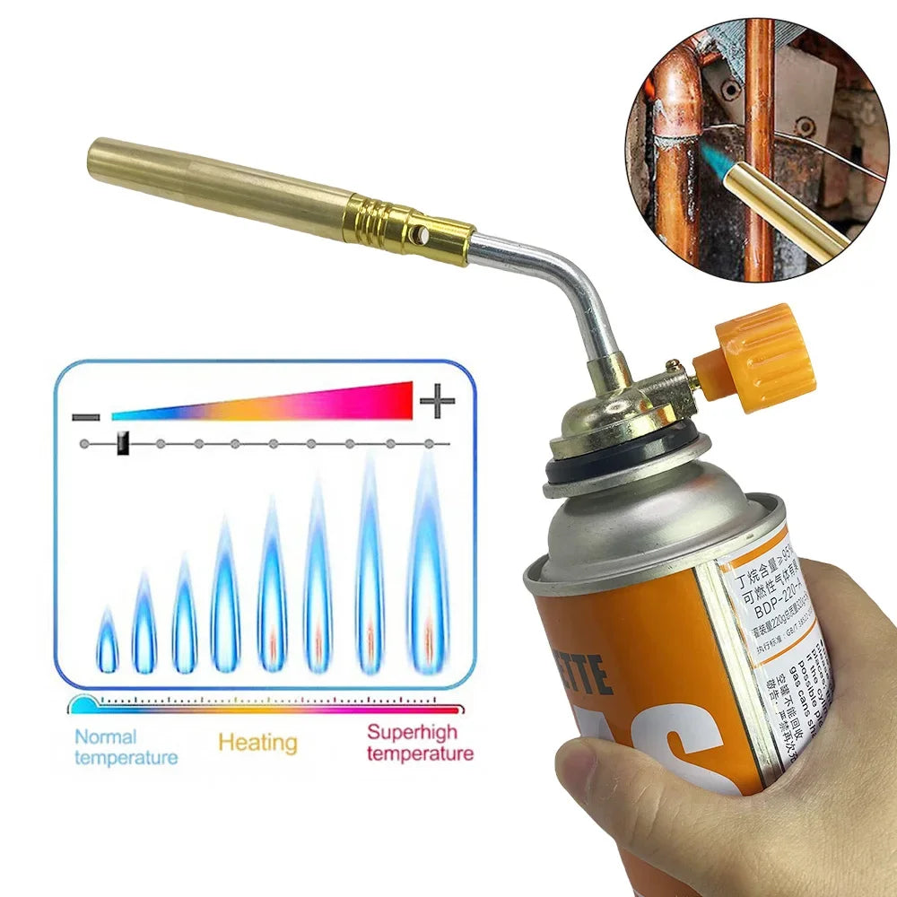 1PC Portable Outdoor Camping BBQ Heat Gun Butane Burner Welding Gas Torch Flame Gun Brazing Flamethrower for Soldering