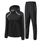 Men Double Zipper Sport Fitness Running Set Women Double Zipper Running Fitness Weight Loss Sweating Sweating Easy Lose Fat Set