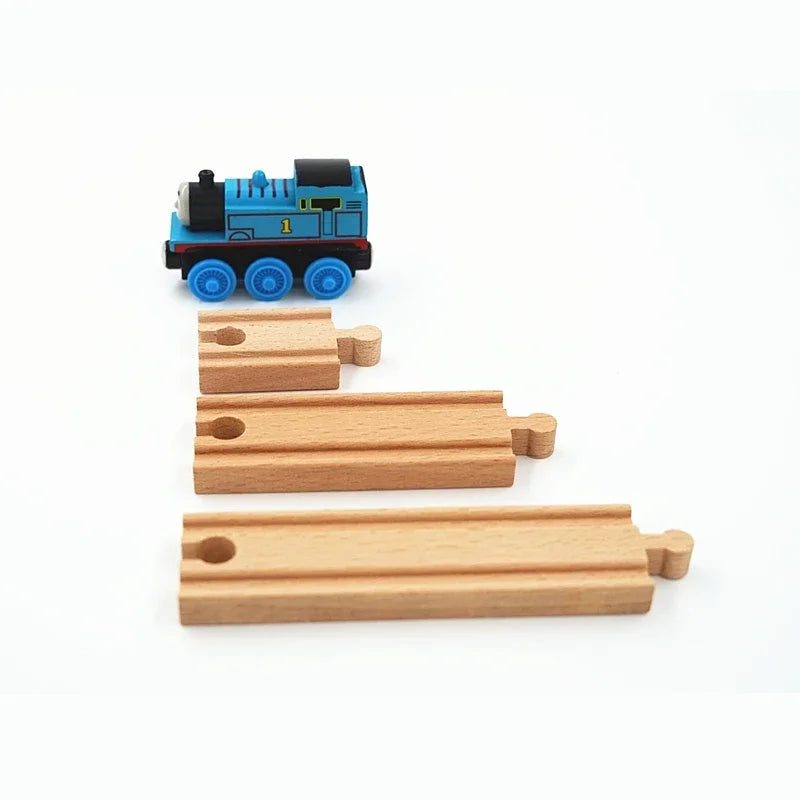 Wooden Train Track Toys Railway Rails Accessories Fit Thomas Train Road Connector Wood Railway Bridge Children Birthday Gifts