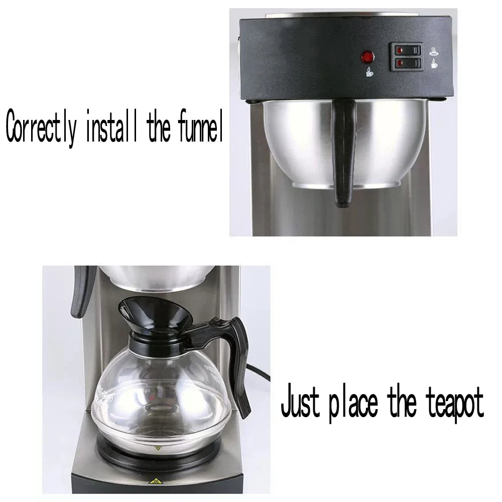 Commerical Coffee Tea Brewer Maker American Coffee Machine Hot Plate Full-Automatic With Coffee Pot Coffer Maker