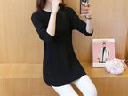 Knitted Jumper Autumn Winter Tops O-neck Long Sleeve Pullovers Casual Warm Women's Sweaters Midi Long Slim Sweater Girls