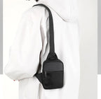 Men Waterproof Sling Chest Pack Fashion Small Black Crossbody Shoulder Zipper Bag Travel Workout Handbag Messanger Bag for Men