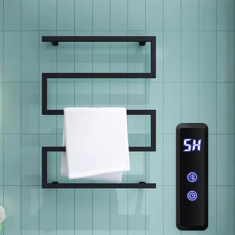 Intelligent timed temperature control electric towel rack clothes drying rack special-shaped bow 304 pendant