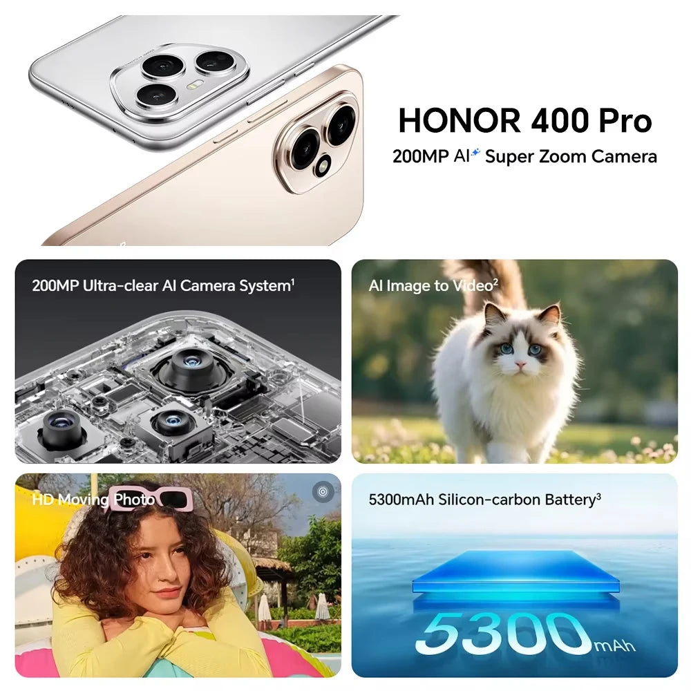 HONOR 400 Pro 5G,EU Version, 5G Smartphone, 200MP Ultra-clear AI Main Camera, Qualcomm Snapdragon 8 Gen 3, 5300mAh Battery Secondary image