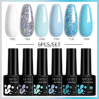 LILYCUTE 6PCS Gel Nail Polish Set Summer Neon Nail Gel Kits For DIY Nail Vernis Semi Permanent UV Lamp Gellak Nail Varnish Set