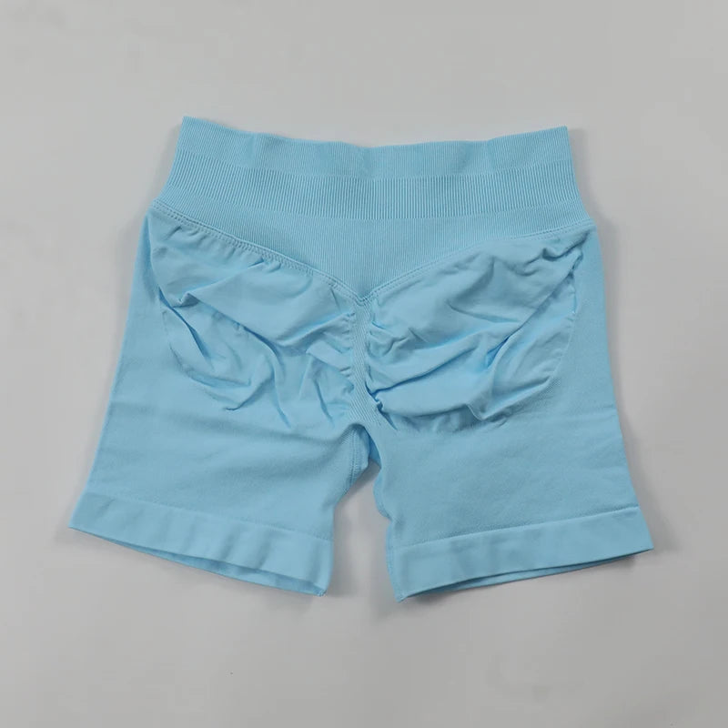 Impact Shorts 4.5" Seamless High Stretch Low Ribbed Band Subtle Glute Contour Shorts Fitness Workout Yoga Gym Shorts