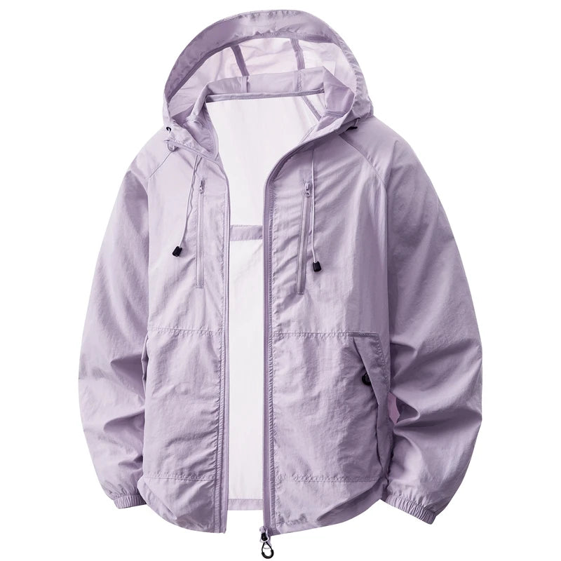 UPF 50+ Sun Protection Clothes Men Women Summer Quick-Drying Hooded Skin Jacket Anti-UV Lightweight Fishing Cycling Hiking Coats