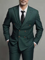 Men Suits Men's Two Piece Suit Double Breasted Man Fashionable and Slim-fitting Design Groom Wedding Dress Casual Striped Fabric