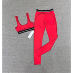 Women Striped Sexy Yoga Set, High-elasticity Quick-drying Sports Vest with Trousers, Fitness Gym Workout Outfit for Daily Sports