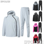 Men Double Zipper Sport Fitness Running Set Women Double Zipper Running Fitness Weight Loss Sweating Sweating Easy Lose Fat Set