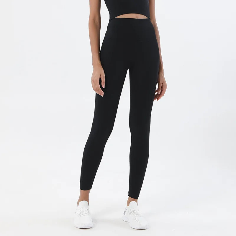 SOISOU Nylon Yoga Pants Gym Leggings Women Girl Fitness Soft Tights High Waist Elastic Breathable No T Line Sports Pants Secondary image