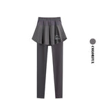 DRUR Women's 2-in-1 Sports Skirt Pants Pocket High Waist Yoga Women’s Sports Leggings Gym Running Tennis  Yoga Pants Y2K
