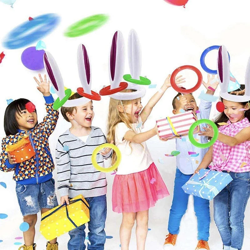 Bunny Ears Inflatable Ring Toss Party Games Kids Holiday Birthday Activity Social Indoor Outdoor Parent-child Interaction Toys Secondary image