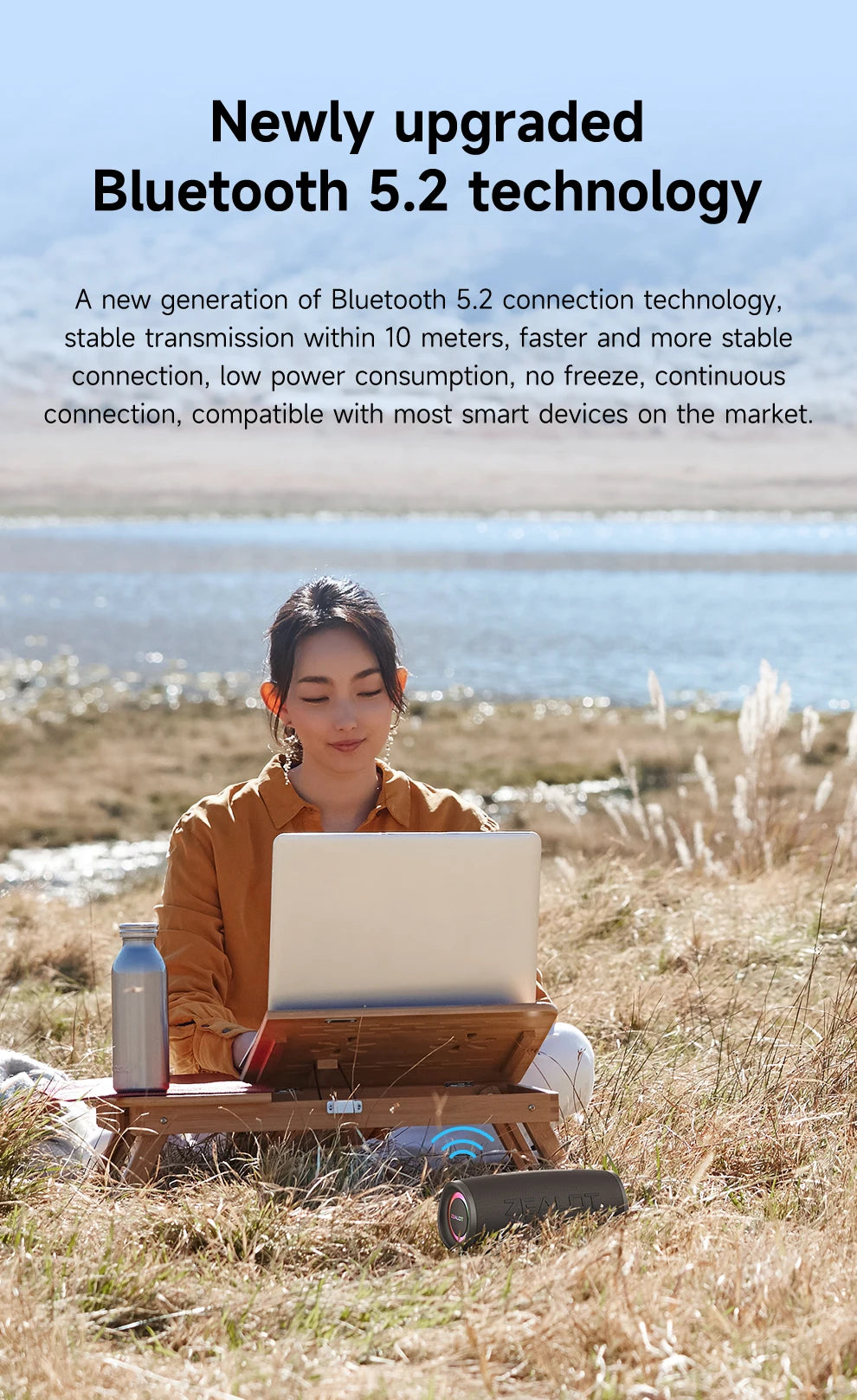 ZEALOT-S56 Bluetooth Speaker 40W Output Power Bluetooth Speaker with Excellent Bass Performace IPX6 Waterproof camping speaker