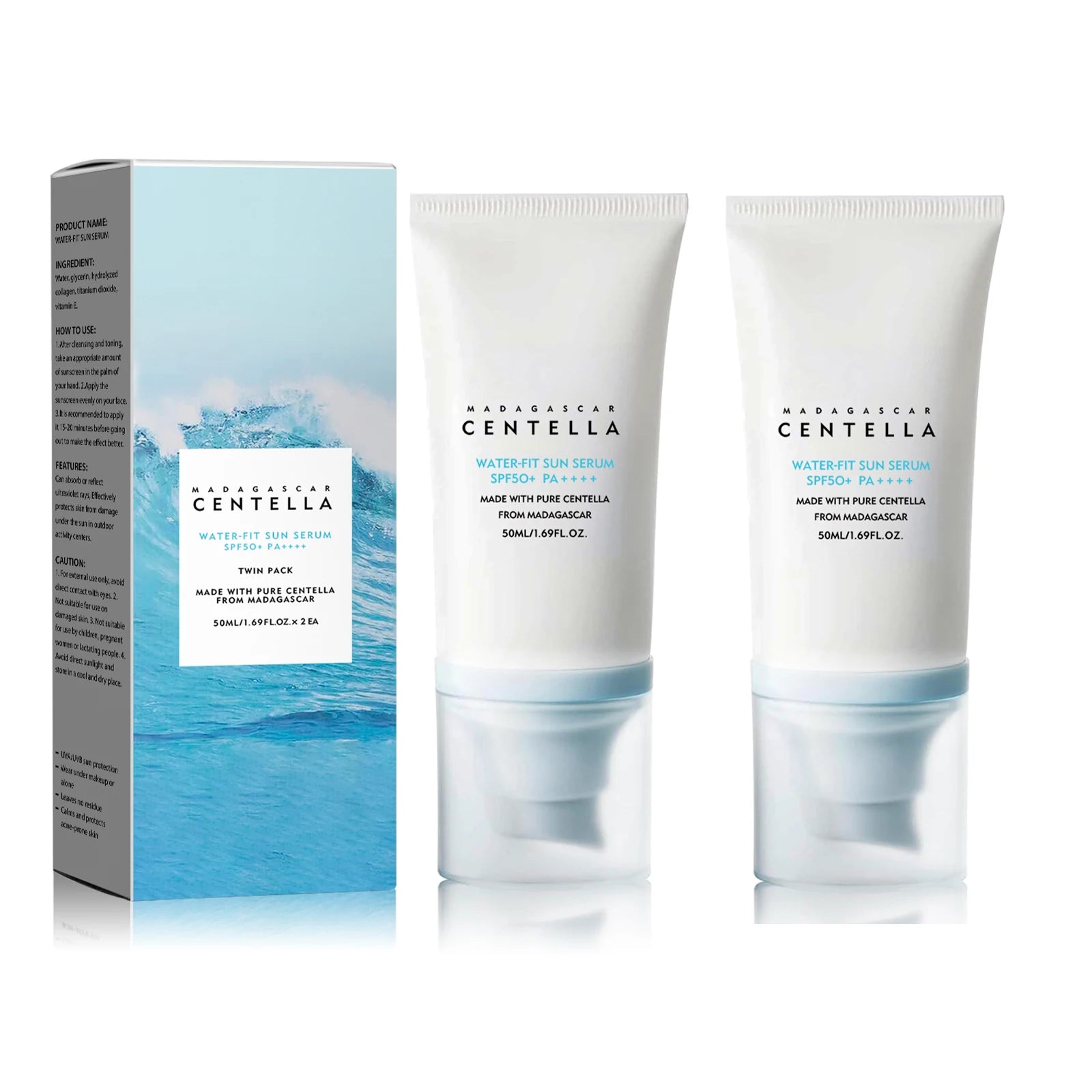 2/1pcs SPF50+ Sunscreen Cream Centella Strong UV Protection Water-Based Sunscreen Sun Body Sunblock Moisturizing Skin Care Main image