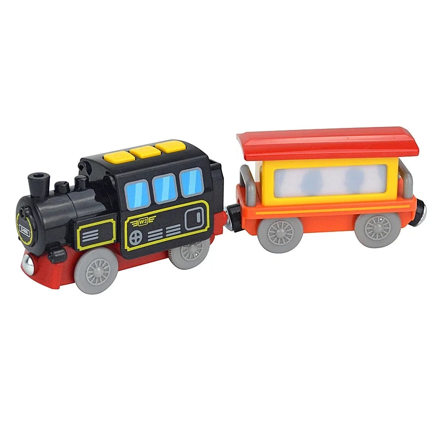Wooden Train Toys Train Track Magnetic Set Electric Car Locomotive Diecast Slot Fit All Wood Brand Biro Railway Tracks For Kids