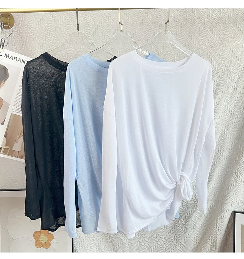 Women's Yoga Shirts Sports Tops Long Sleeve O-neck Breathable Running Shirt Loose Fitness Clothes Gym Sportwear Pilates T-shirts