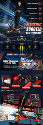FREEBOY H10 E-Scooter Gift Toolbox 6000W Dual Motor 60V 28AH Battery Speed 75km/h 12" Tires Electric Scooter Hydraulic Braking
