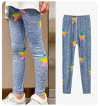 2/4 Pcs Children's Mix And Match Love Printed Leggings Girls Casual Joker Slim 9 Pants Fashion Elastic Waist Valentine's Day Pan