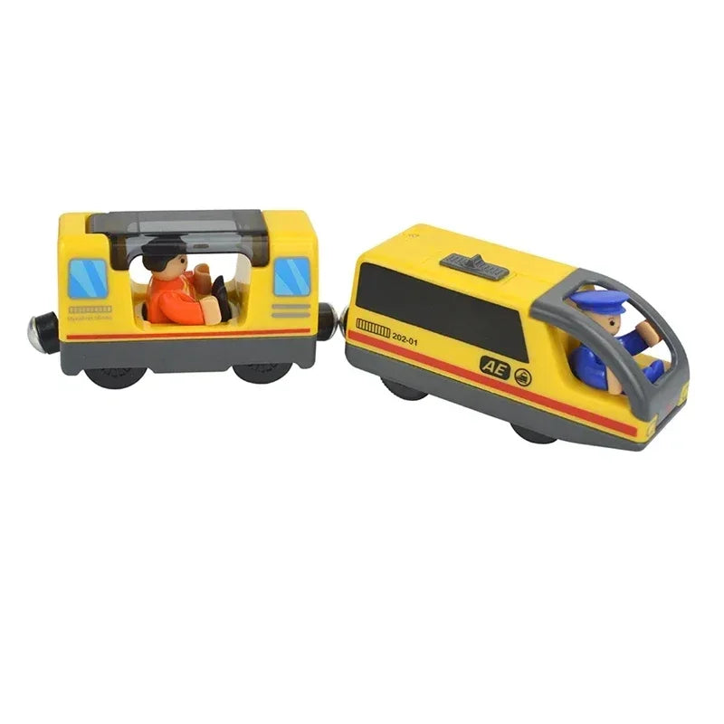 Wooden Train Toys Train Track Magnetic Set Electric Car Locomotive Diecast Slot Fit All Wood Brand Biro Railway Tracks For Kids