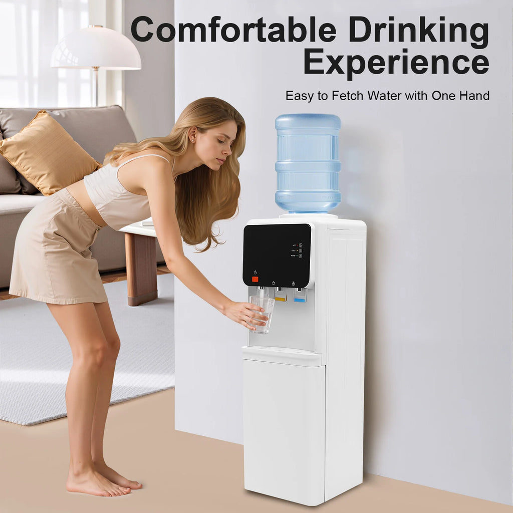 Hot&Cold Water Dispenser 500W Fast Heating 75W Cooling ABS Stainless Steel Home Office Electric Water Cooler with Child Lock