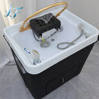 Salon Shampoo Chair With Ceramic Sink, Head Spa Fumigation Washing Station, Modern Bathroom Spa Furniture