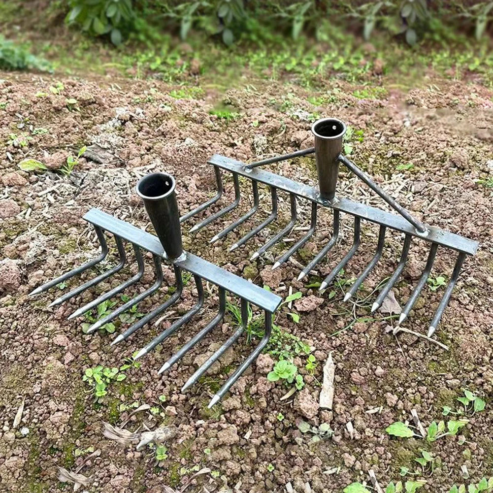 Weeding Hoe Rake 4/7/9/12 Teeth Farm Tool Weeding Scarifier Artifact Agricultural Nail Harrow Carbon Steel Garden Weeding Tools