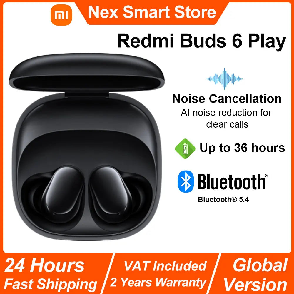 Xiaomi Redmi Buds 6 Play Wireless Bluetooth Earphone, AI Noise Reduction, Touch control Wireless Earphone, Long Endurance BT5.4 Main image