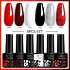 LILYCUTE 7ML 6PCS Neon Gel Nail Polish Set fluorescent Series Color Changing Semi Permanent Soak Off Manicure kit Nail Art Gel