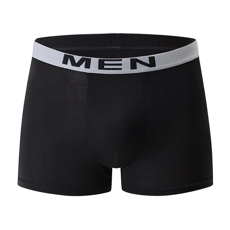 4/10 Piece Men's And Teenagers' Four Season Black Basic Versatile Elastic Waisted Underwear Boxer Shorts Plus Size Sport Shorts