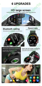 ECG+PPG Bluetooth Call Smart Watch Men Laser Health Blood Pressure Fitnes Sports Watches Man Sports Waterproof Smartwatch+Box