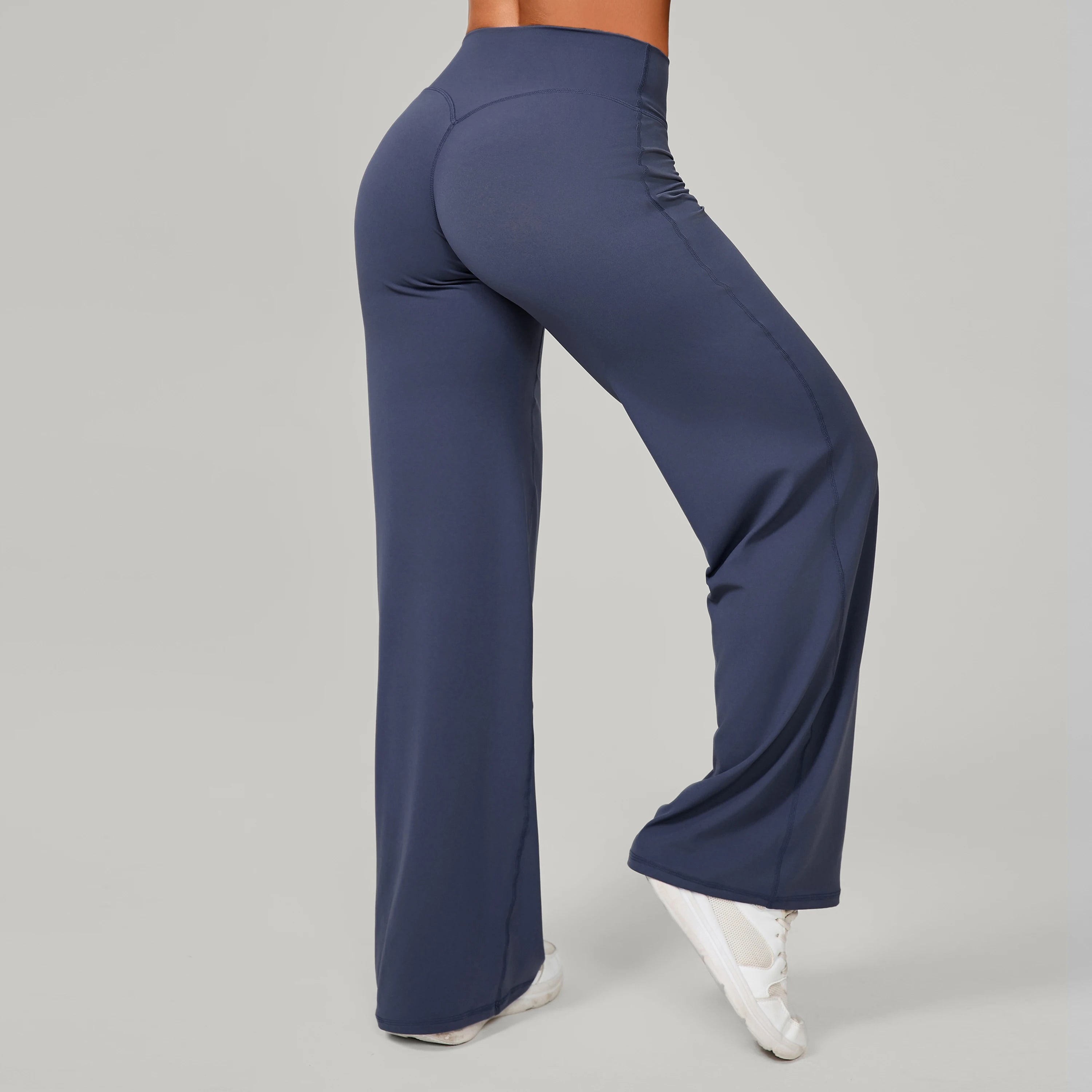 Women Straight Yoga Leg Bottoms Soft Stretchy Fabric Women's Yoga Pants GYM Sweat-Wicking Properties Running Sport Trousers