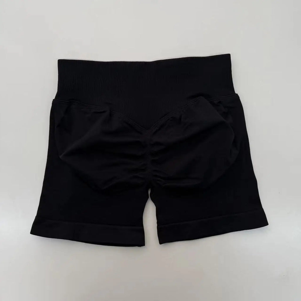 Impact Shorts 4.5" Seamless High Stretch Low Ribbed Band Subtle Glute Contour Shorts Fitness Workout Yoga Gym Shorts