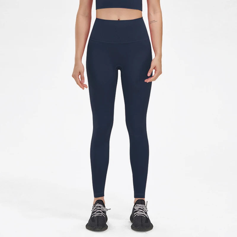 SOISOU Nylon Yoga Pants Gym Leggings Women Girl Fitness Soft Tights High Waist Elastic Breathable No T Line Sports Pants