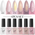 LILYCUTE 6PCS Gel Nail Polish Set Summer Neon Nail Gel Kits For DIY Nail Vernis Semi Permanent UV Lamp Gellak Nail Varnish Set