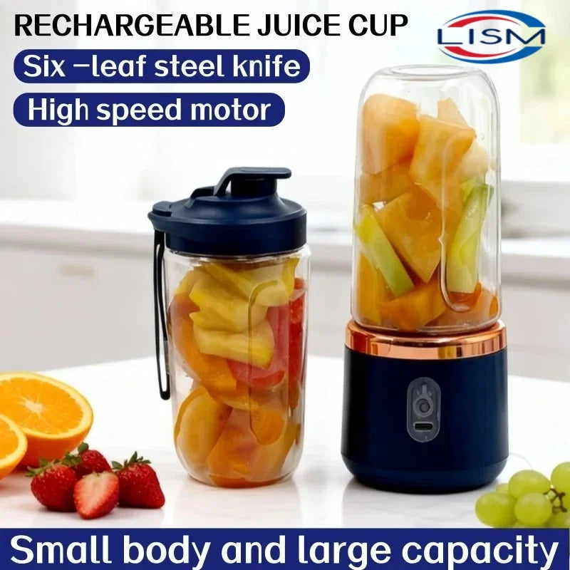 400ML Portable Electric Juicer 2 Cup Home Mini Multifunctional Wireless Blender USB Rechargeable Small Juice Cup Mixer Machine Main image