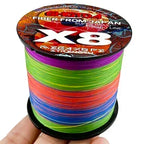 8 Strands Multifilament Fishing Lines Sea Wire Fly Carp Braided Line X8 Spinning Lure Fishing Cord for Bass 300m/500m 18lb-78lb