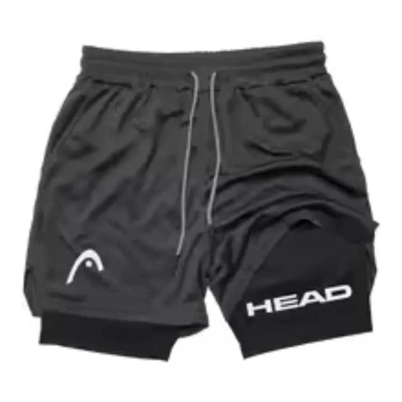Running Shorts Men Fitness Gym Training 2-in-1 Sports Compression Fashion Quick Dry Workout Harajuku Jogging Double Deck Summer Main image