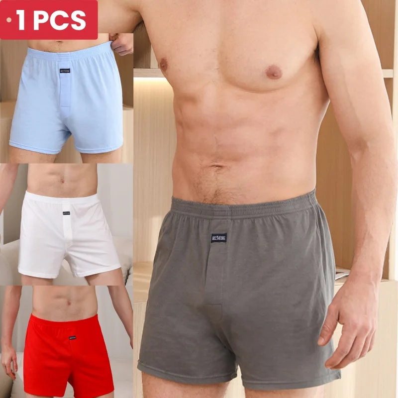 Men's Aro Pants Underwear 100% Pure Cotton Home Sleeping Pants Loose Breathable Men's High Waisted Four Corner Boxers Shorts Secondary image