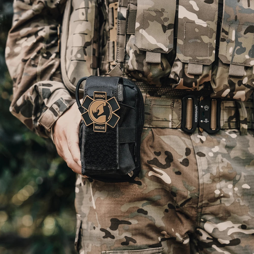 Rhino Rescue EDC First Aid Kit IFAK Trauma with Molle Tactical Pouch Tourniquets Bandage for Survival