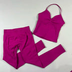 UETEEY Seamless Gym Set Women Tank Tops High Waist Scrunch Yoga Leggings Fitness Clothes Workout Sets Gym Suit Activewear