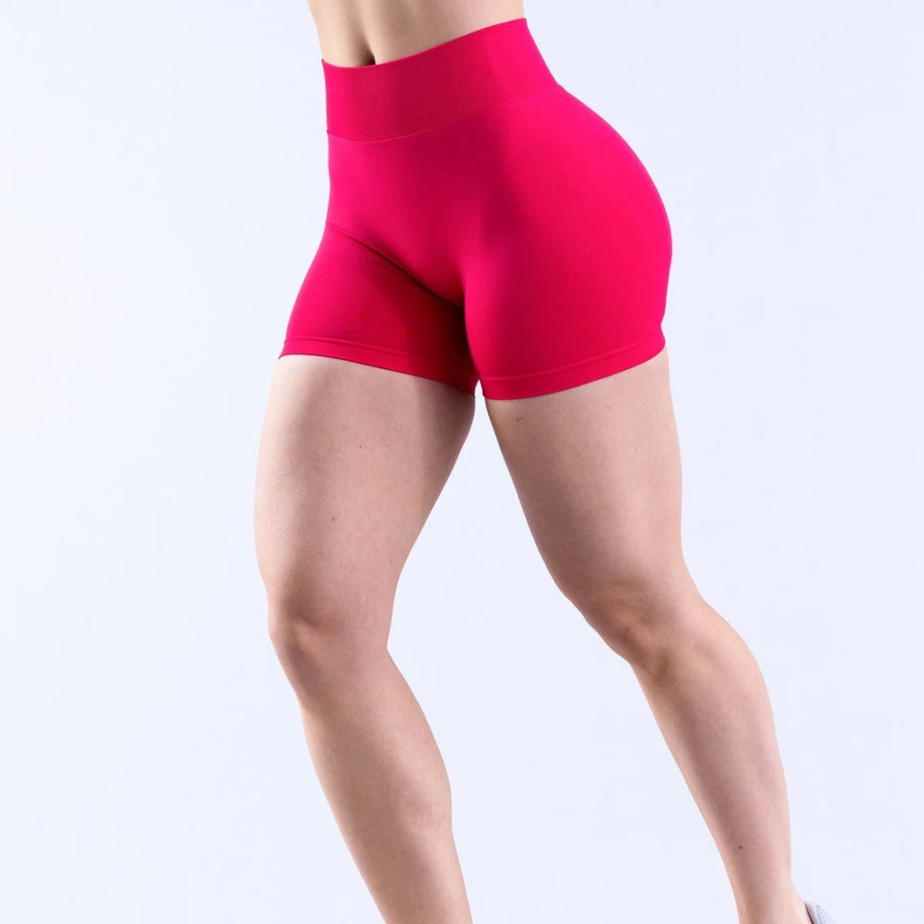 Impact Shorts 4.5" Seamless High Stretch Low Ribbed Band Subtle Glute Contour Shorts Fitness Workout Yoga Gym Shorts
