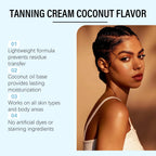 Coconut Tanning Intensive Moisturizing Body Cream Gentle Formula Sun-Free Natural Tan Enhances Color Development Non-Greasy