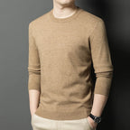 2025 New Men's Casual Sweater Round Neck Long Sleeve Knitted Sweater Diamond Pattern Fashion Versatile Top 2029