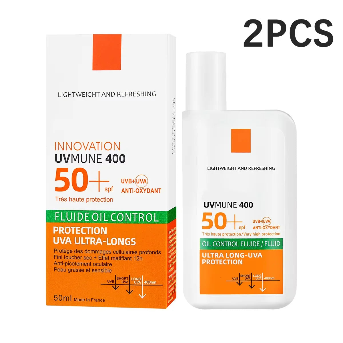 SPF50+ Sunscreen Lotion Lightweight Non-Greasy UV Protection Face Body Sunscreen Lasting Moisturizing Refreshing Sunburn Defense