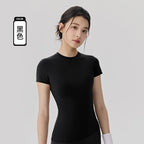 Spring and Summer Yoga Wear Short-sleeved Nude Tight-fitting Fitness Wear for Women Outdoor Running Training Sports T-shirt