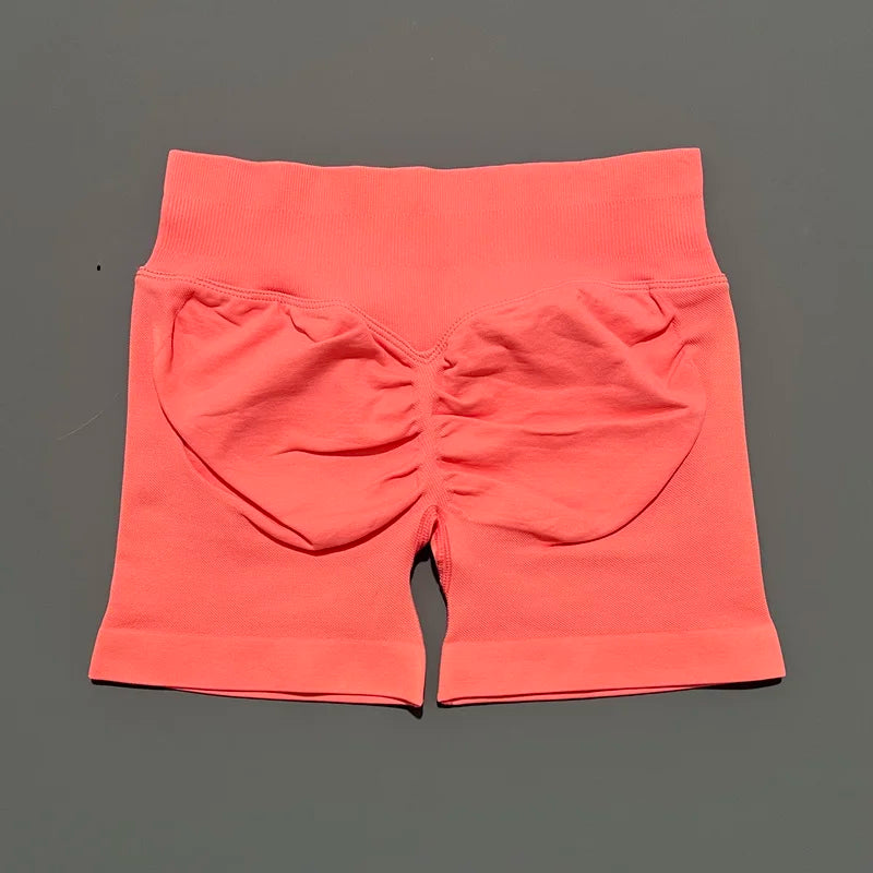 HISTELLO Impacts Shorts 4.5" Women Fitness Sports Biker Shorts Low Waist Gym Short Workout Scrunch Butt Yoga Seamless Leggings